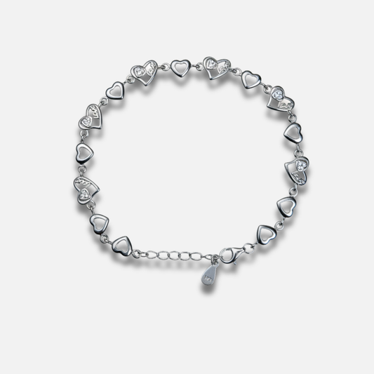 Interlocking Love Heart Link Bracelet