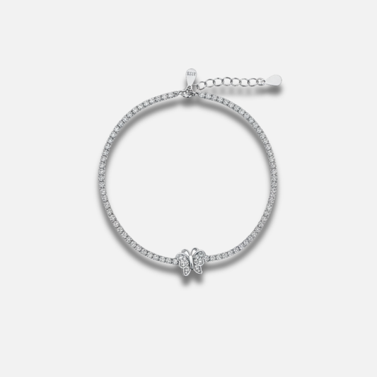 Pavé Butterfly Tennis Line Bracelet
