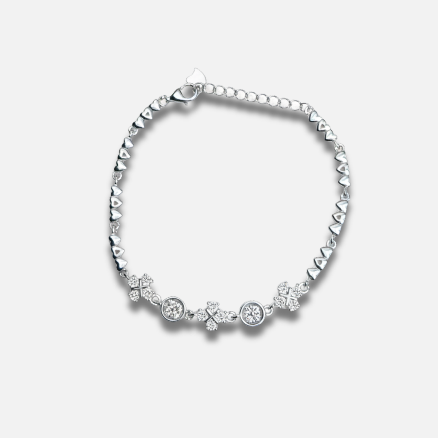 Lucky Clover Heart Link Bracelet