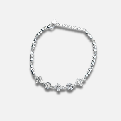 Lucky Clover Heart Link Bracelet
