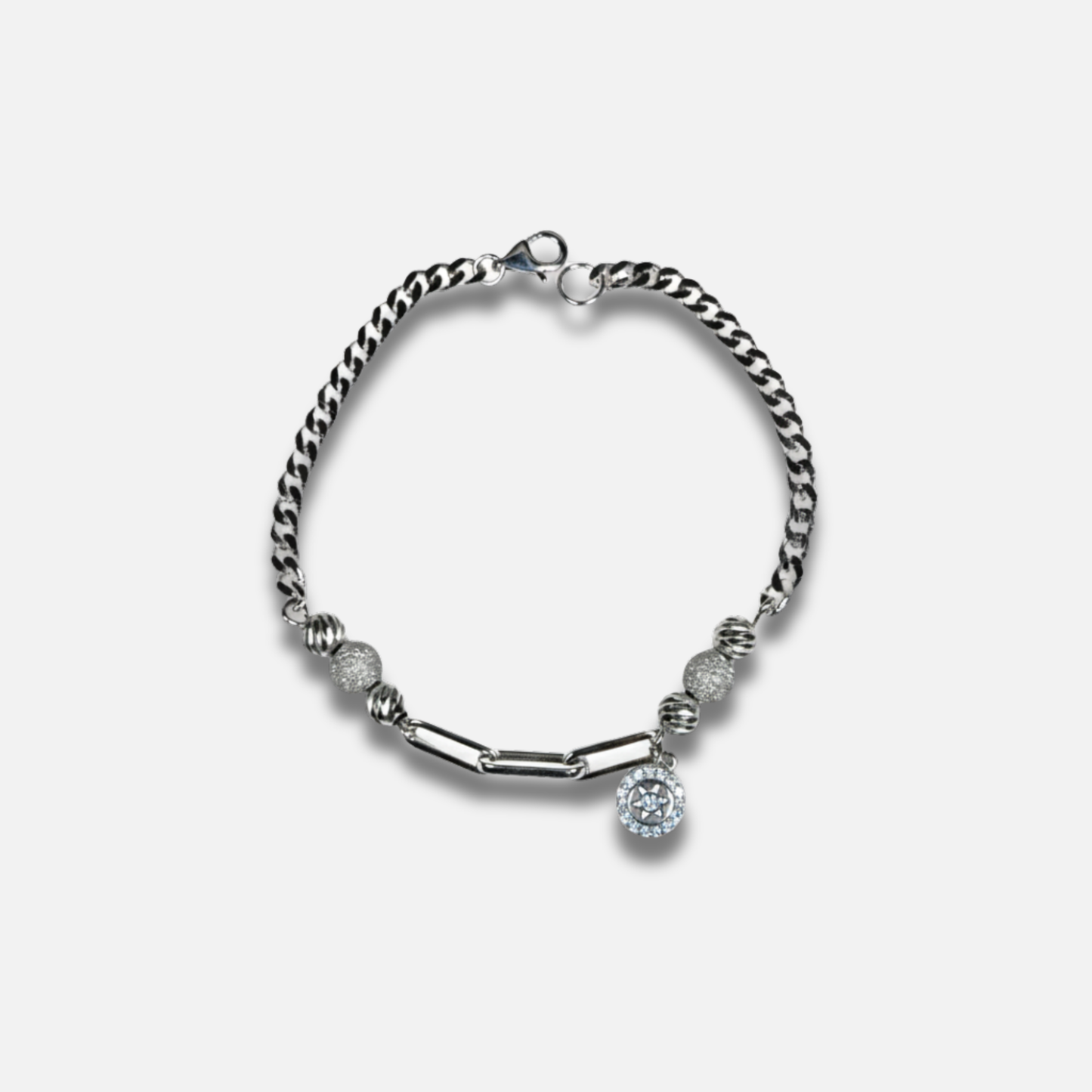 Mixed Chain Dangle Charm Bracelet