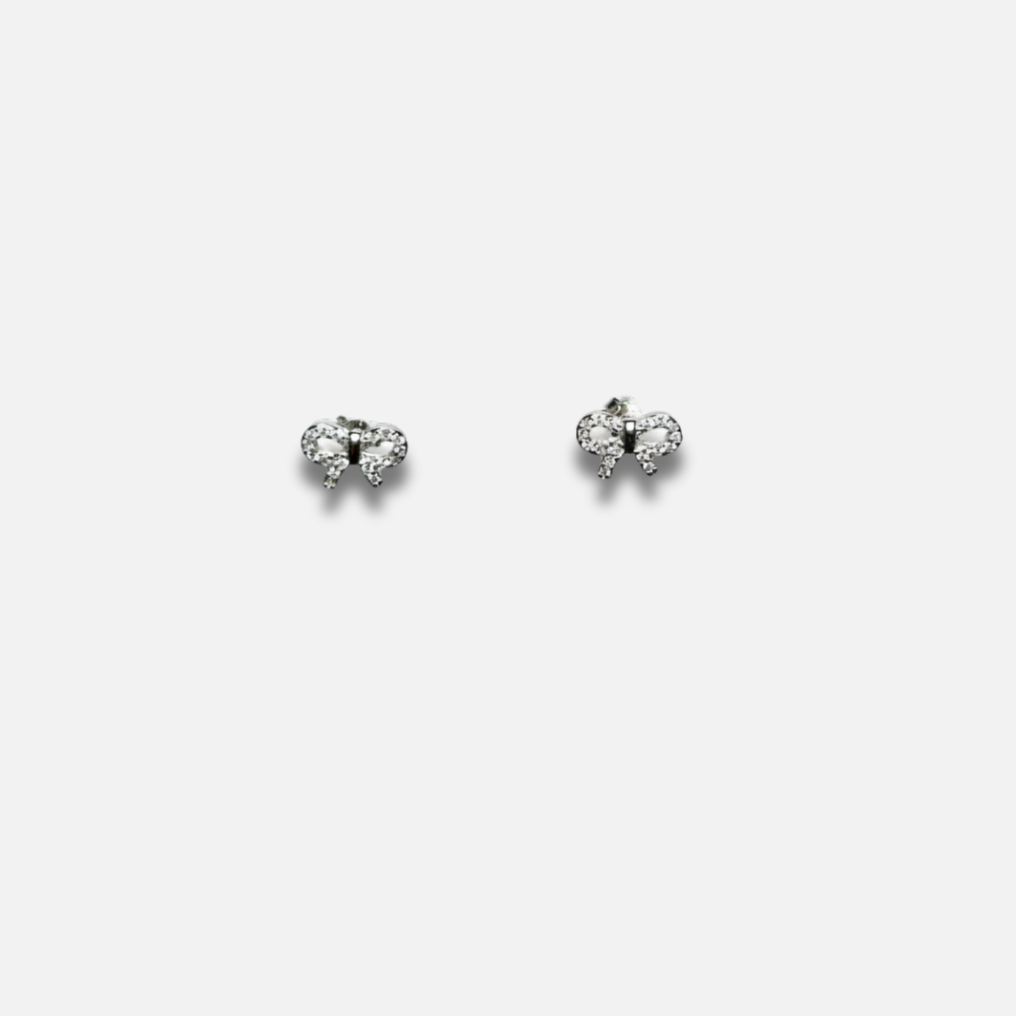 Pave Ribbon Bow Studs
