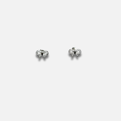 Pave Ribbon Bow Studs