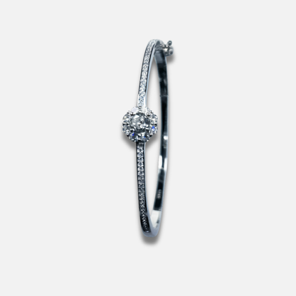 Halo Pave Slim Rigid Bracelet