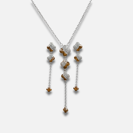 Amber Clover Drop Jewelry Set