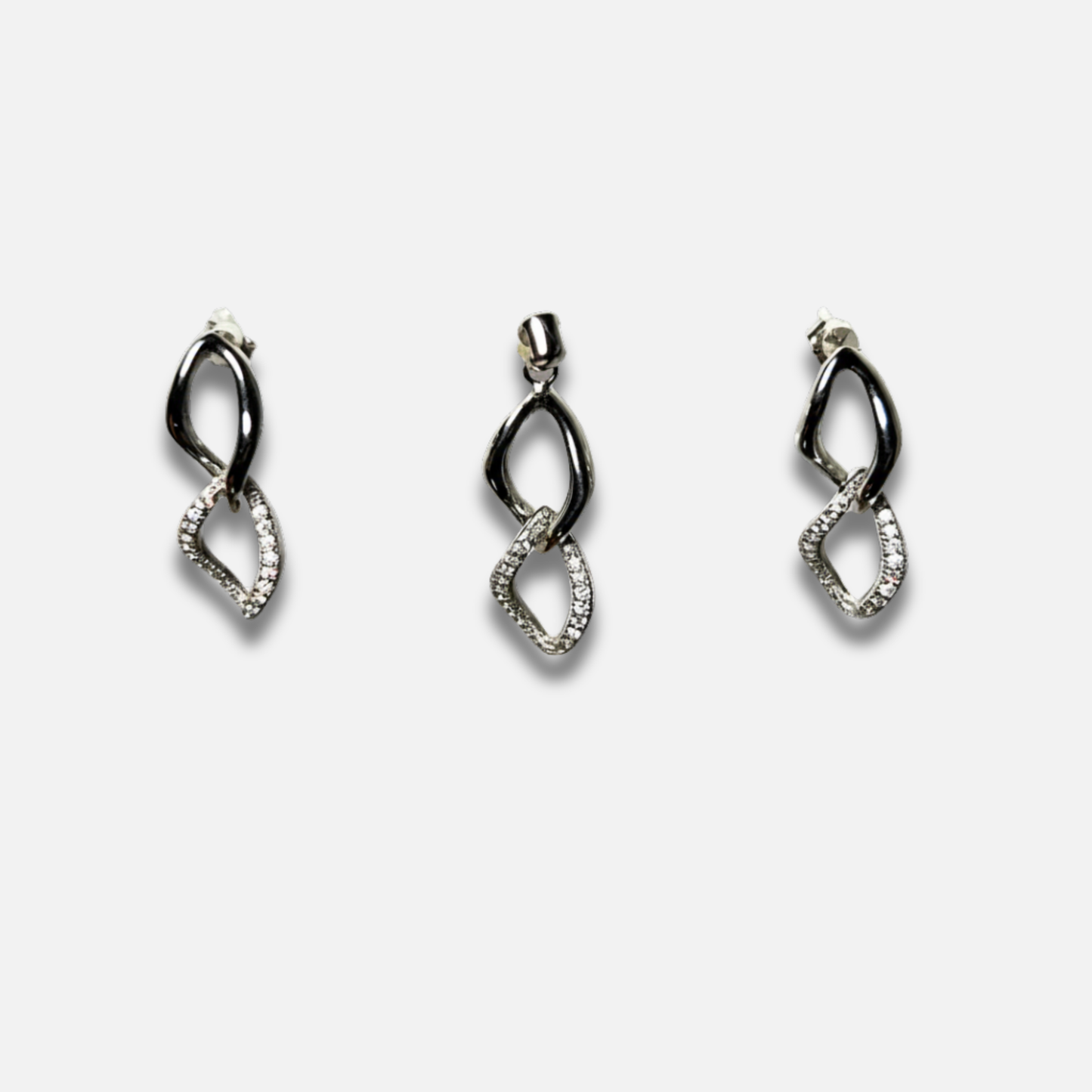 Intertwined Pavé Sterling Set
