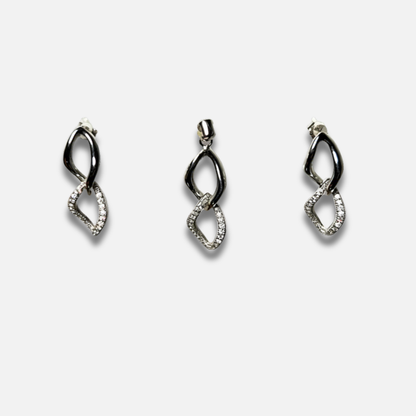 Intertwined Pavé Sterling Set