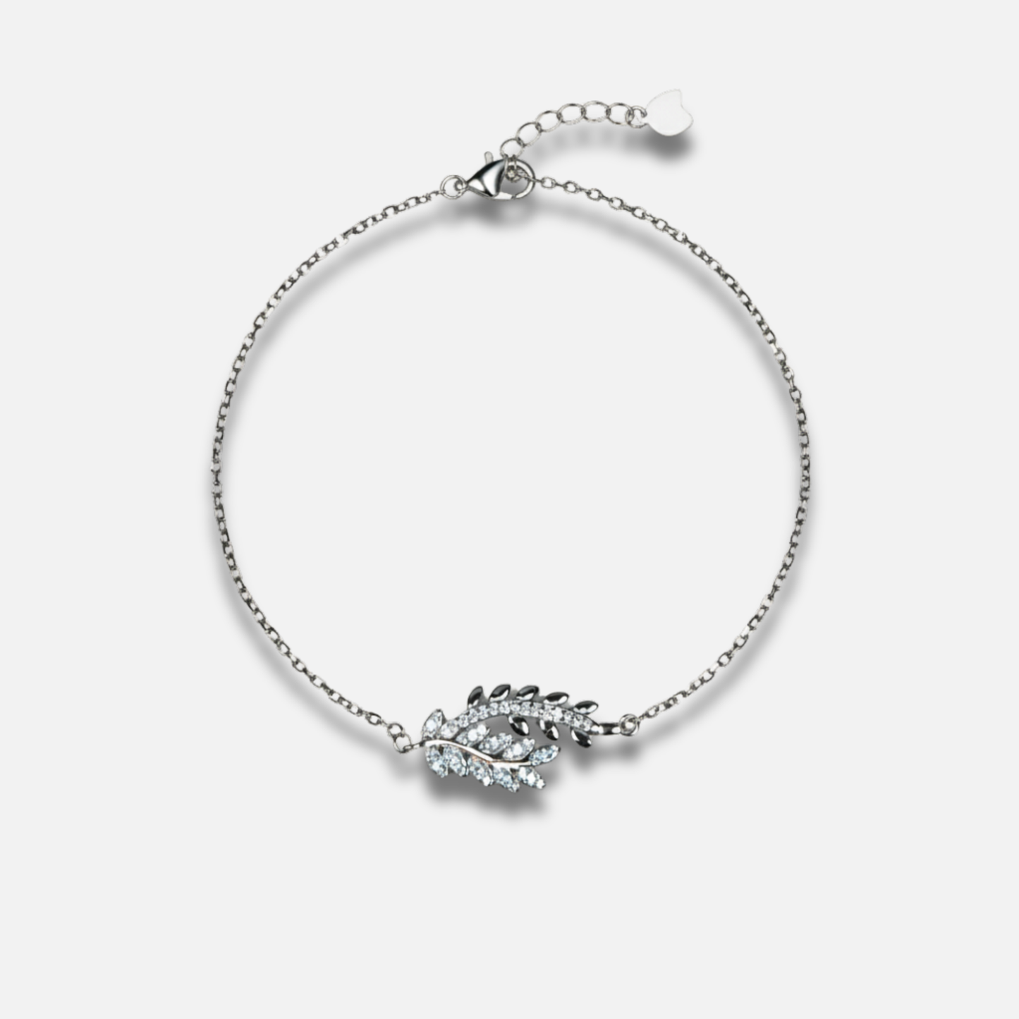 Pavé Laurel Branch Link Bracelet