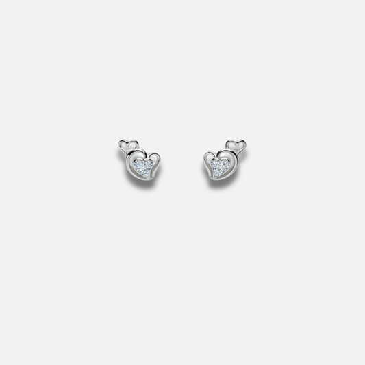 Exquisite Layered Heart Studs