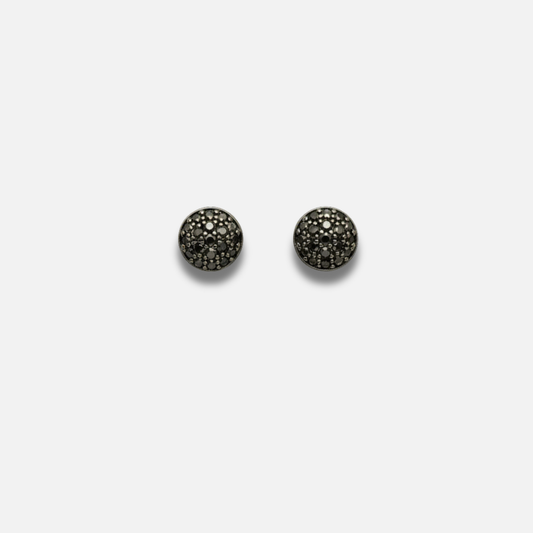 Obsidian Pave Stud Earrings