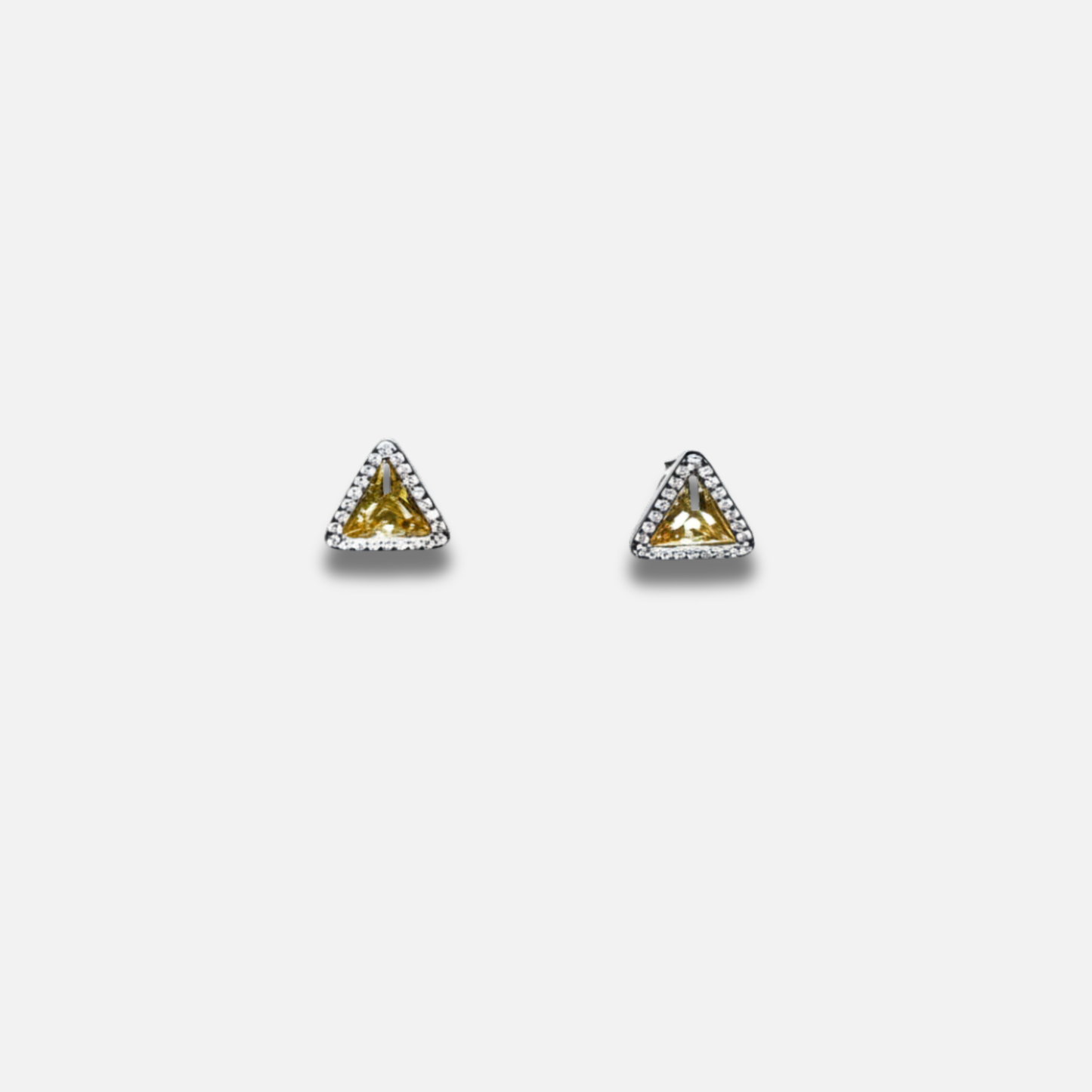 Radiant Yellow Triangle Halo Studs