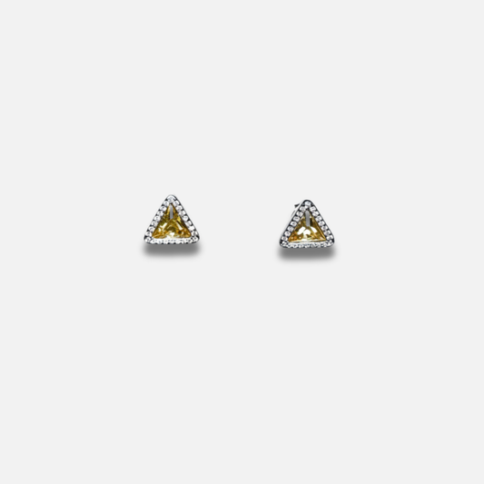 Radiant Yellow Triangle Halo Studs