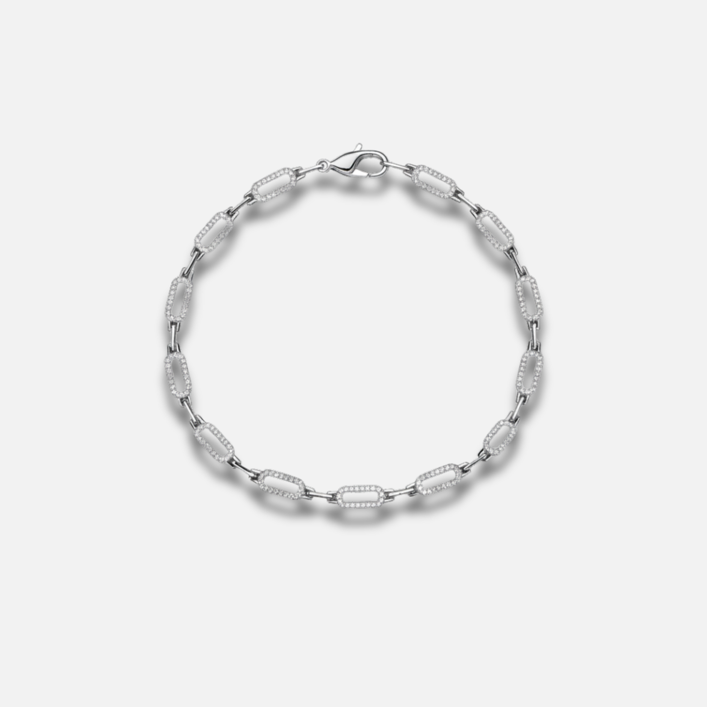 Pavé Elongated Link Chain Bracelet