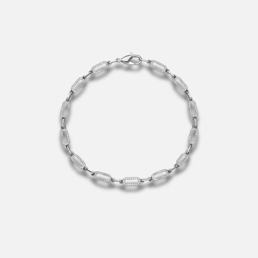 Pavé Elongated Link Chain Bracelet