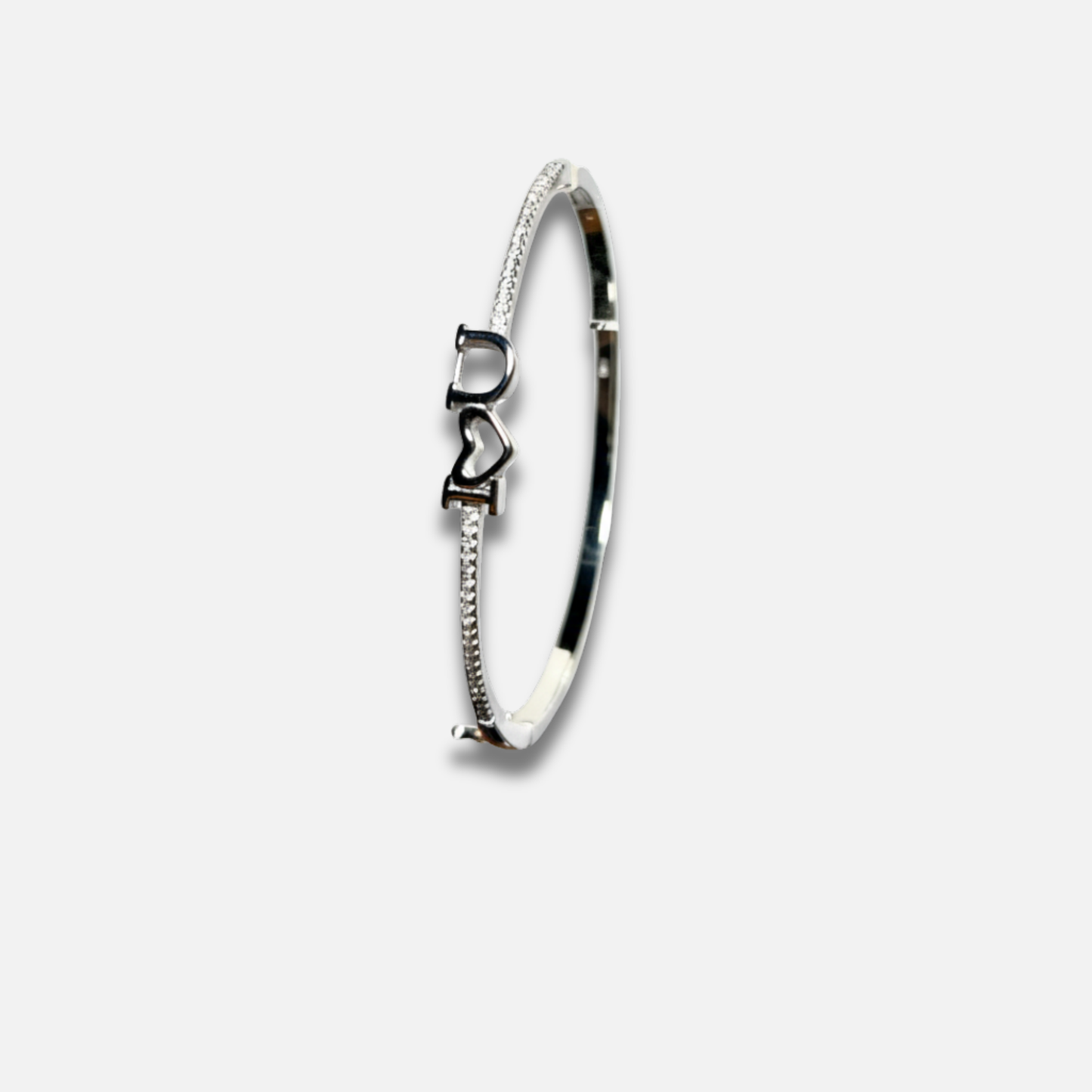 Pave Initial Love Rigid Bracelet