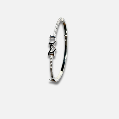 Pave Initial Love Rigid Bracelet
