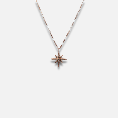 Blushing Pavé Starburst Necklace