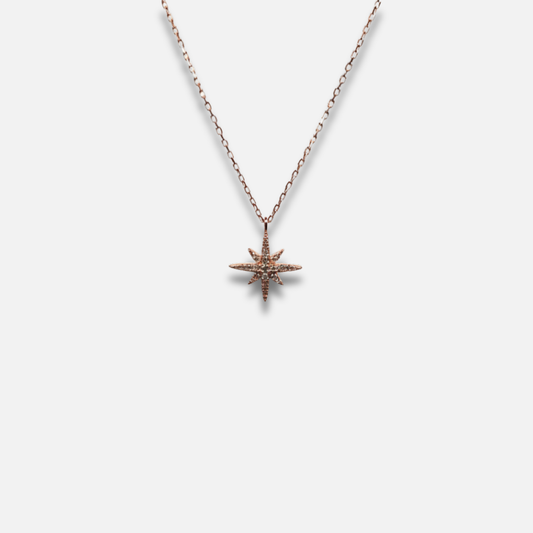 Blushing Pavé Starburst Necklace