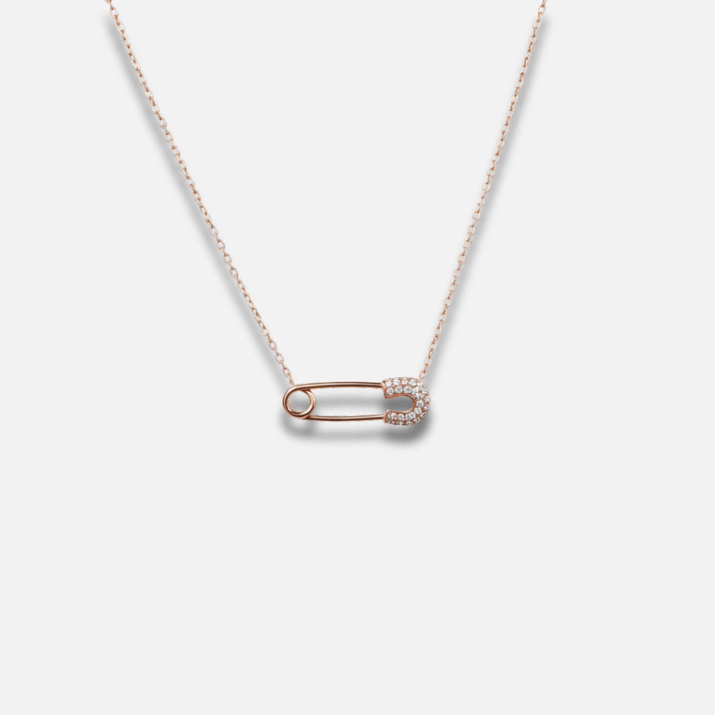 Chic Pavé Rose Gold Pin Necklace
