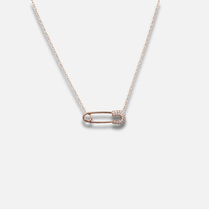 Chic Pavé Rose Gold Pin Necklace