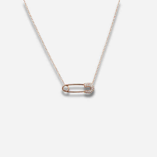 Chic Pavé Rose Gold Pin Necklace