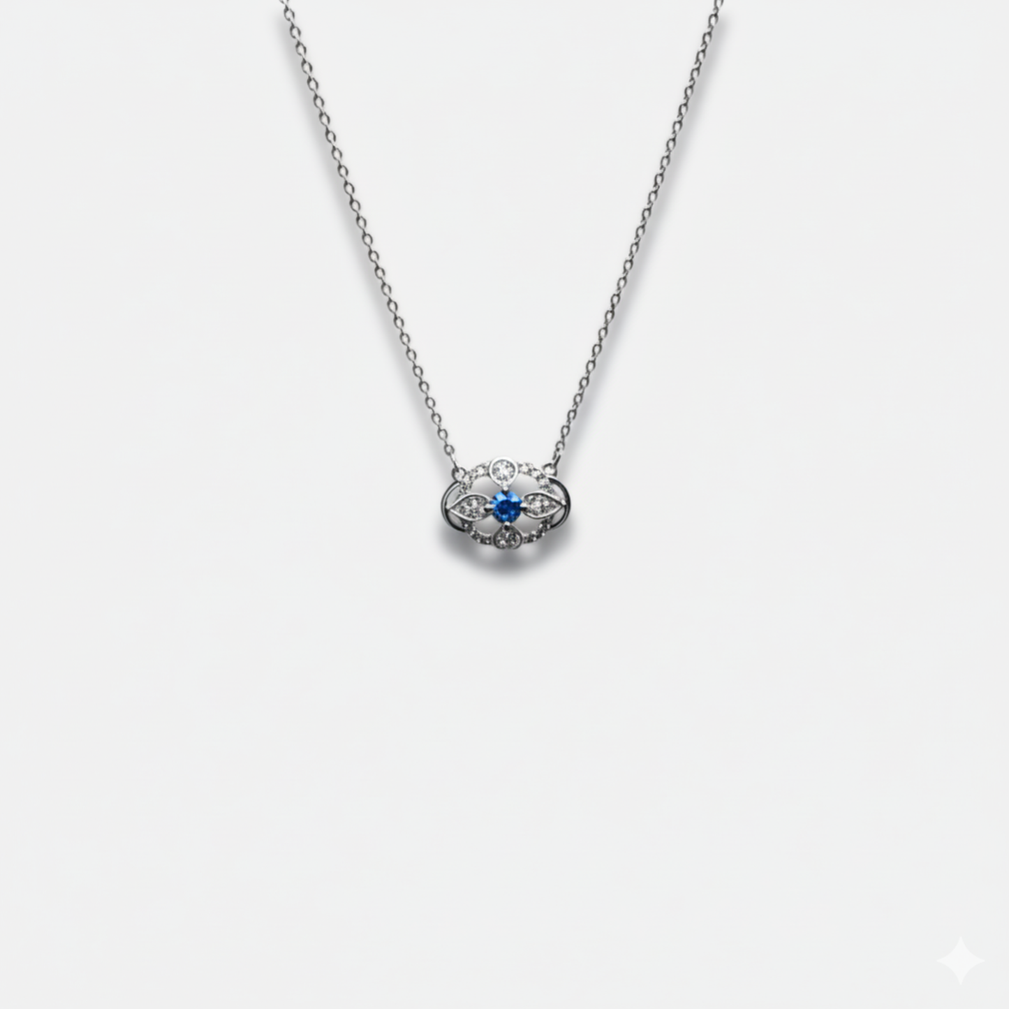 Vintage Crystal Cluster Solitaire Necklace