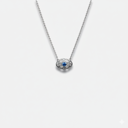 Vintage Crystal Cluster Solitaire Necklace