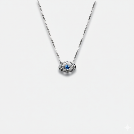 Vintage Crystal Cluster Solitaire Necklace