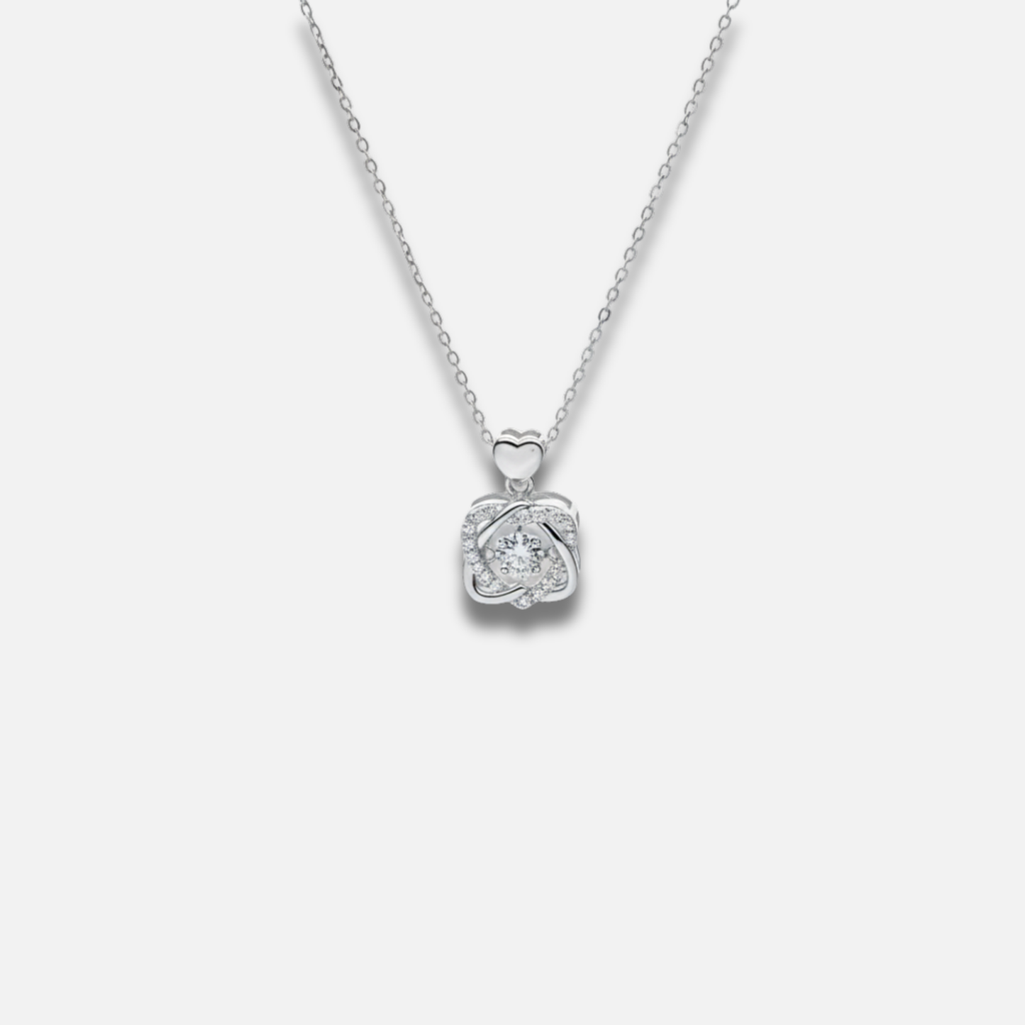 Everlasting Love Knot Solitaire Necklace