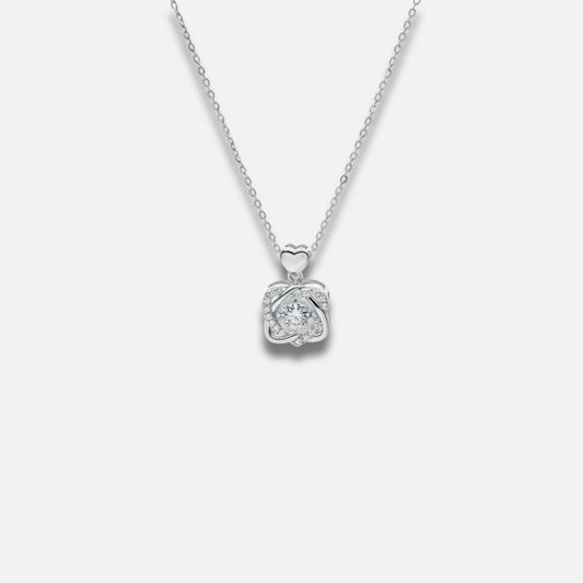 Everlasting Love Knot Solitaire Necklace