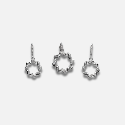 Flowing Pavé Crystal Jewelry Set