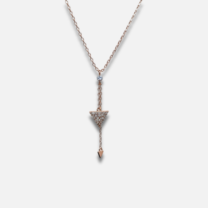 Geometric Pavé Triangle Drop Lariat