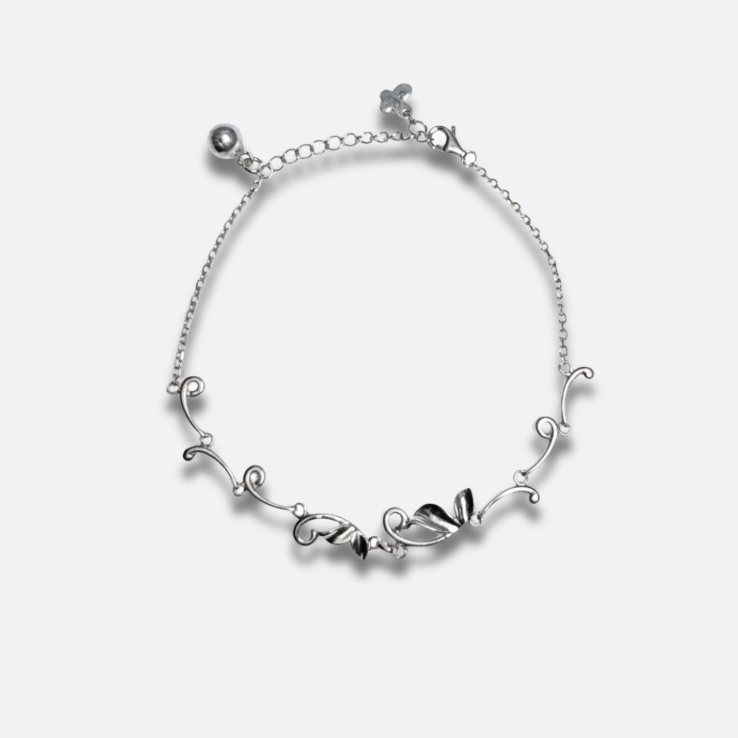 Flowing Vine Leaf Link Bracelet