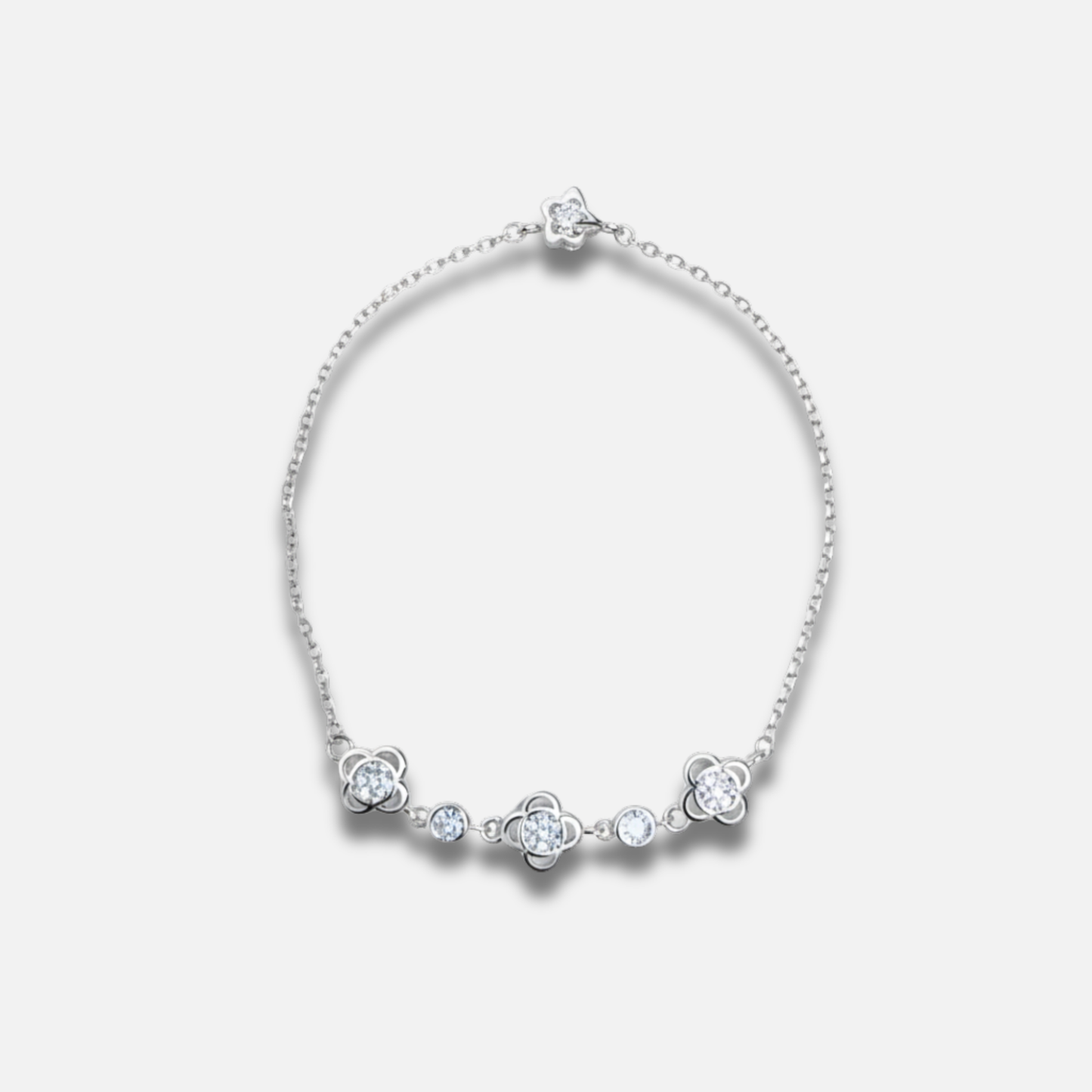 Pavé Clover Blossom Chain Bracelet