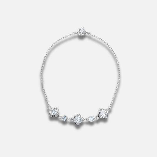 Pavé Clover Blossom Chain Bracelet