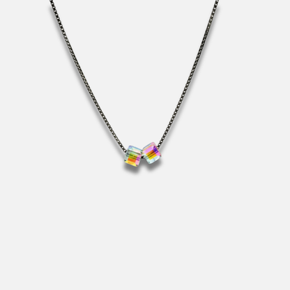 Aurora Prism Cube Necklace