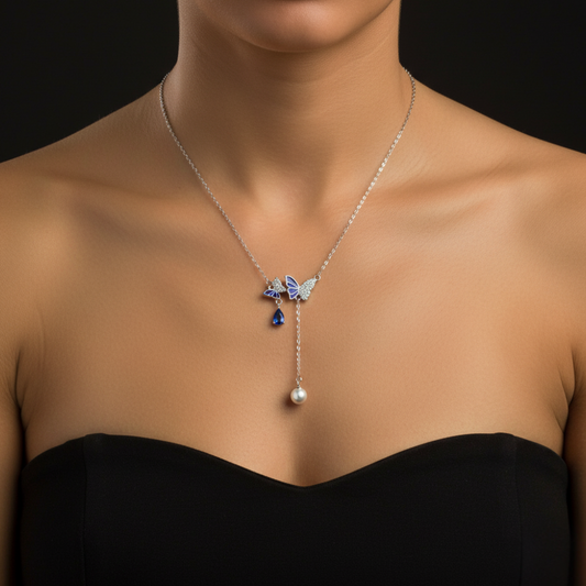 Monarch Cascade Blue Gem Lariat