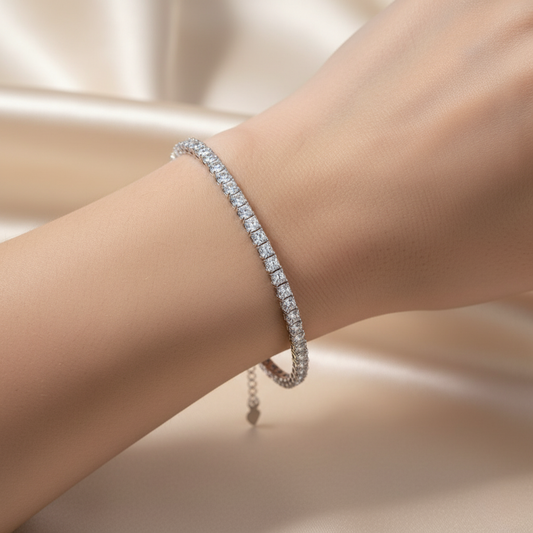 Square Cut Eternity Line Bracelet