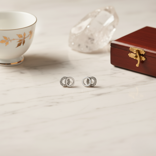 Duo-Circle Pave Eternity Studs