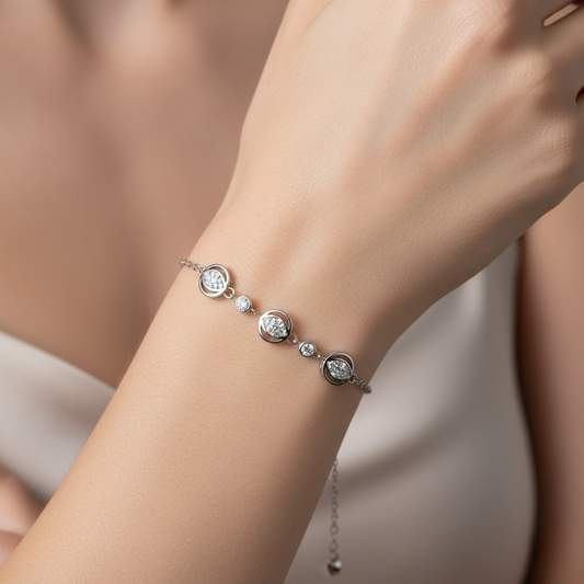 Orbital Triple Cluster Link Bracelet