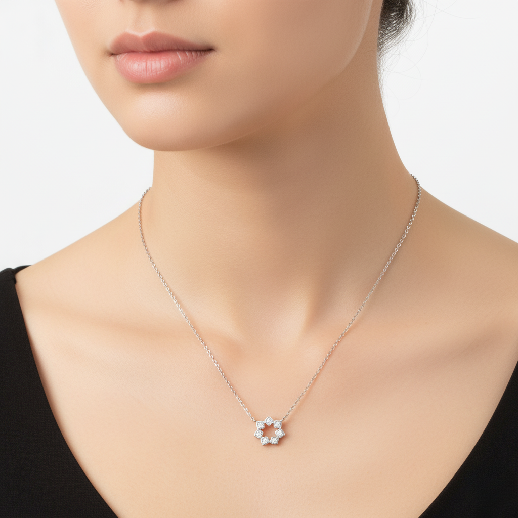Geometric Starburst Minimalist Necklace
