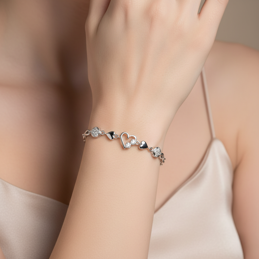 Open Heart Love Scroll Bracelet