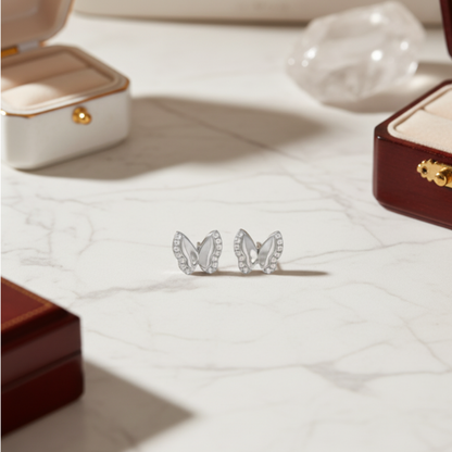 Whisper Wing Pavé Butterfly Studs