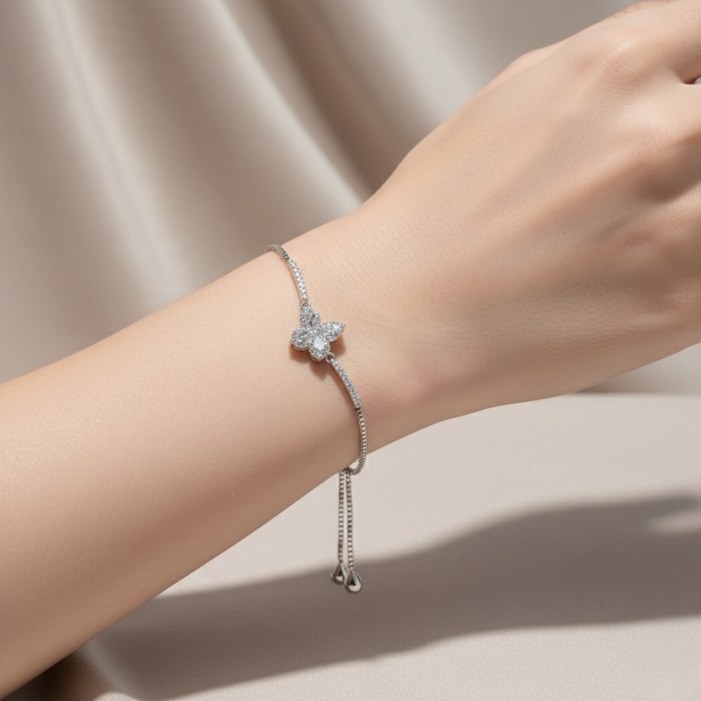 Pavé Butterfly Wish Bolo Bracelet