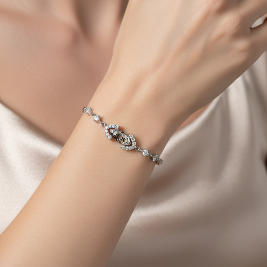 Flowing Wave Gemstone Link Bracelet