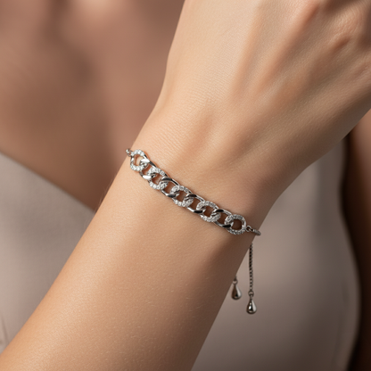 Pavé Link Modern Bolo Bracelet