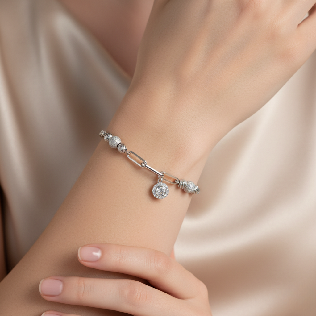 Mixed Chain Dangle Charm Bracelet