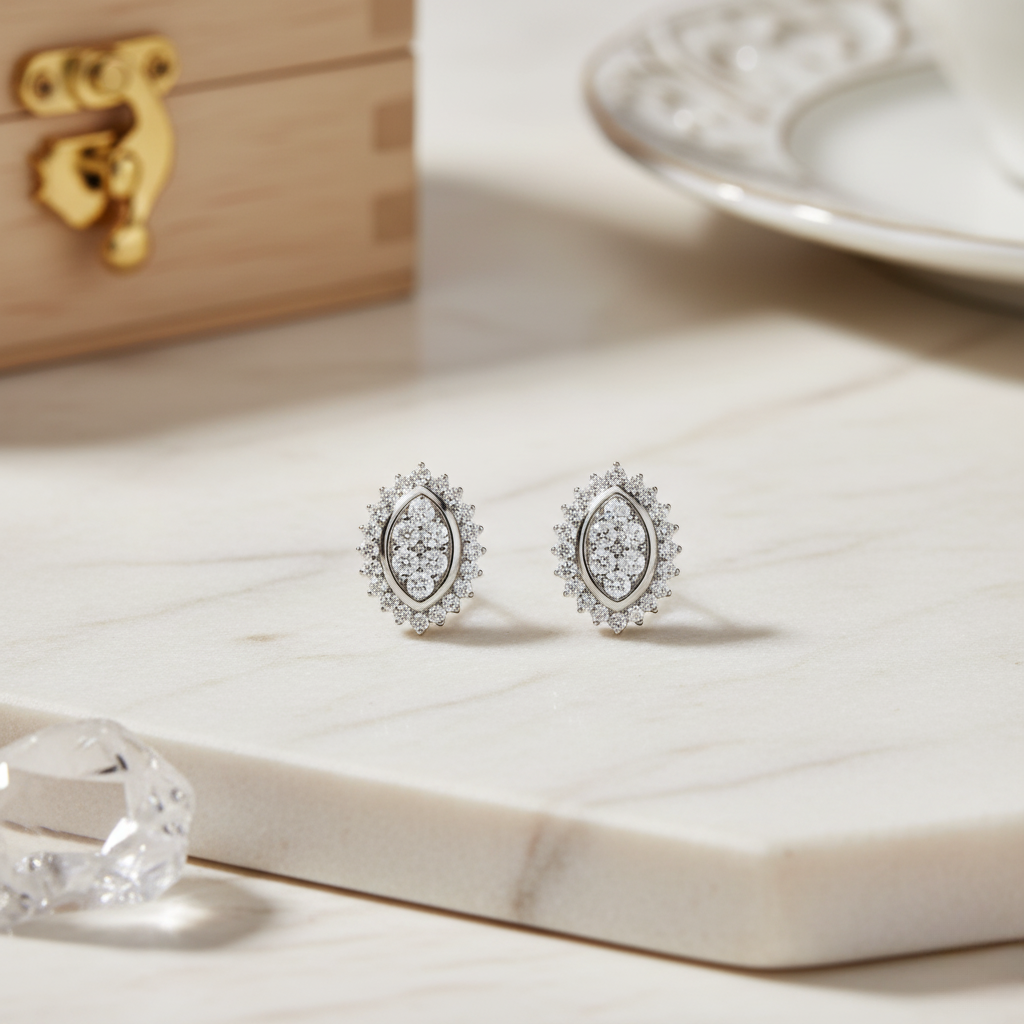 Radiant Marquise Cluster Studs