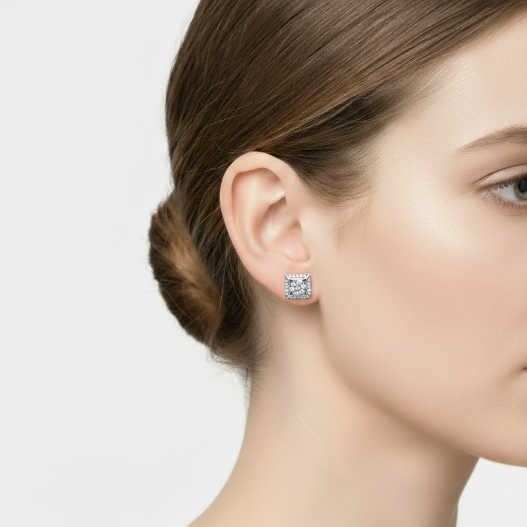 Radiant Cushion Cluster Studs