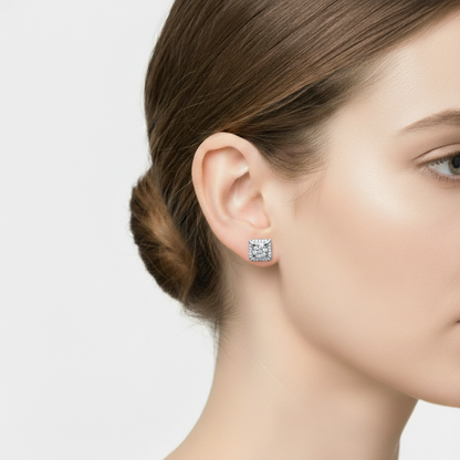 Radiant Cushion Cluster Studs